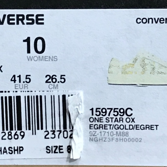 Converse One Star Ox Egret Gold Shoes - Picture 8 of 8